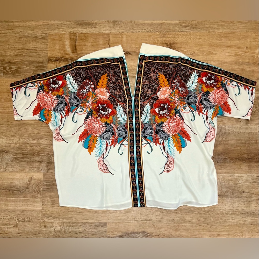 Rose and Olive plus size kimono inspired top